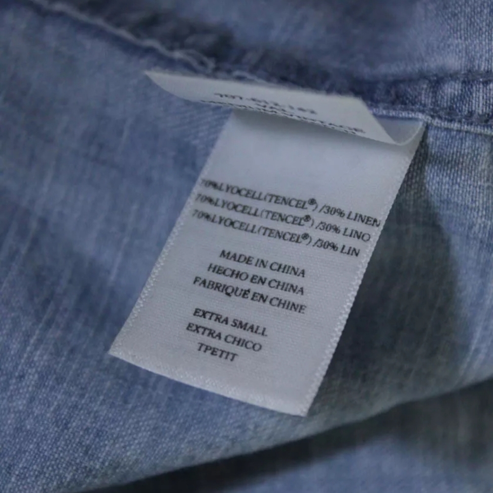 Rails Chambray Button Front Tie Ls Xs Embroidered - image 4